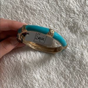 Blue enamel bangle